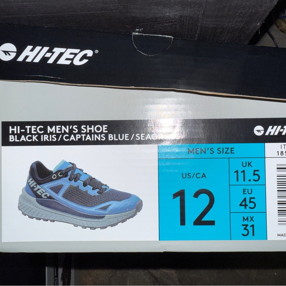 Hi-Tec Men's Trail Shoe Black Iris and Blue Size 12